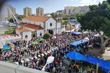 Procesión religiosa de la Inmaculada Concepción en Jinámar (Foto Antonio Alí y Francisco Javier Santana)
